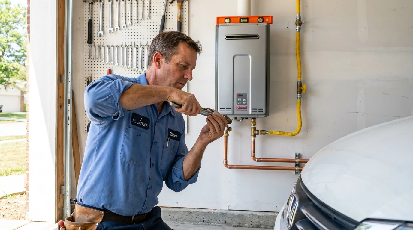 Tankless water heater installation by a Johns Plumbing LLC plumber in Mineral Springs